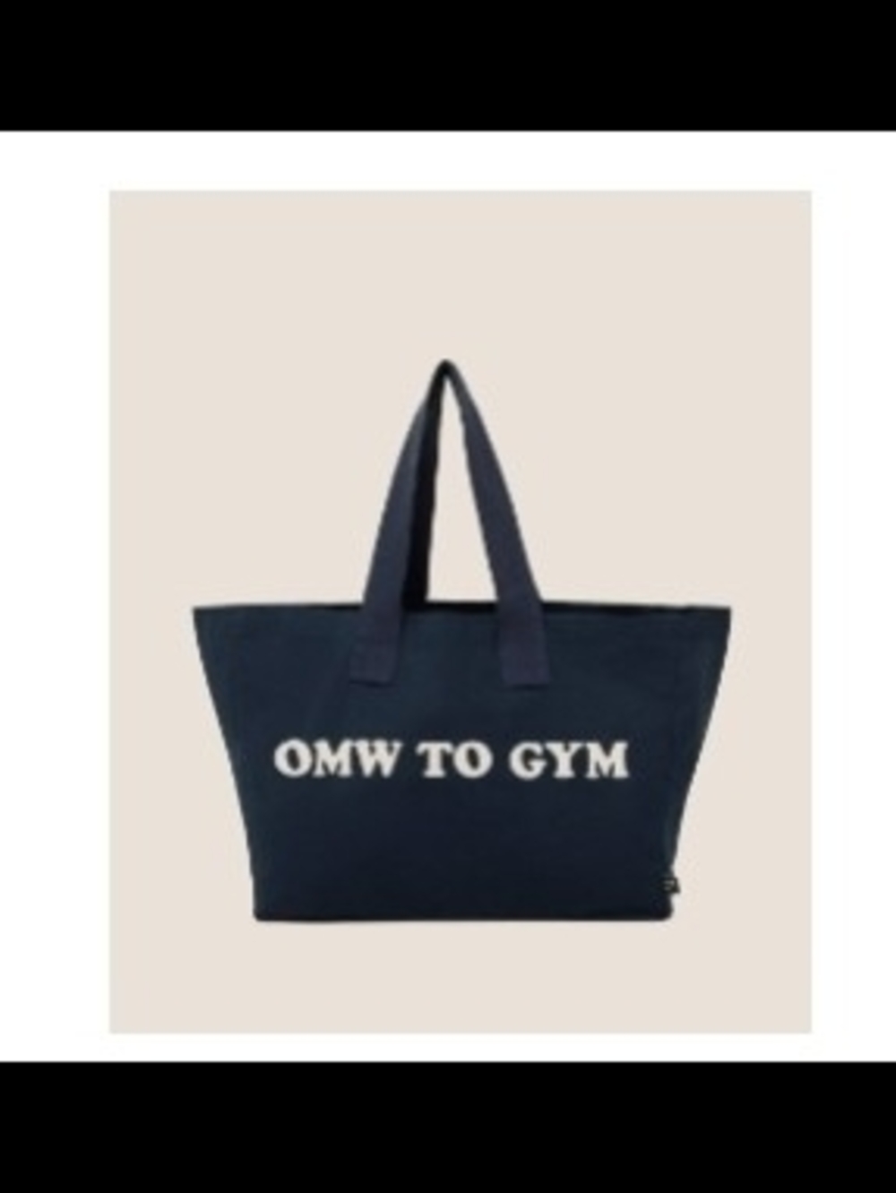 Gymshark Navy Blue "OMW TO GYM" Tote Bag